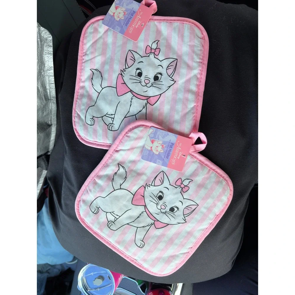 Coquette Girlhood Kawaii Pot Holder Set Marie Aristocats Disney Pink Cat Lady